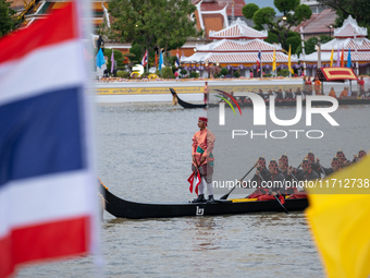 Thousands of well-wishers turn up along the shores of the Chao Phraya River in Bangkok, Thailand, on October 27, 2024, to watch Thai King Ma...