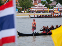 Thousands of well-wishers turn up along the shores of the Chao Phraya River in Bangkok, Thailand, on October 27, 2024, to watch Thai King Ma...