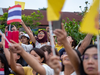 Thousands of well-wishers turn up along the shores of the Chao Phraya River in Bangkok, Thailand, on October 27, 2024, to watch Thai King Ma...