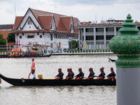 Thousands of well-wishers turn up along the shores of the Chao Phraya River in Bangkok, Thailand, on October 27, 2024, to watch Thai King Ma...