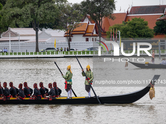 Thousands of well-wishers turn up along the shores of the Chao Phraya River in Bangkok, Thailand, on October 27, 2024, to watch Thai King Ma...