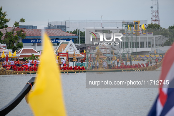 Thousands of well-wishers turn up along the shores of the Chao Phraya River in Bangkok, Thailand, on October 27, 2024, to watch Thai King Ma...