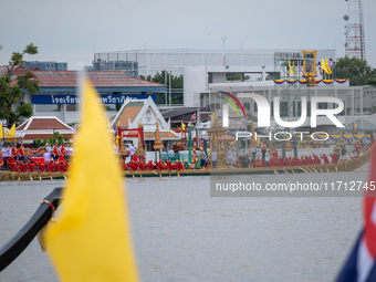 Thousands of well-wishers turn up along the shores of the Chao Phraya River in Bangkok, Thailand, on October 27, 2024, to watch Thai King Ma...