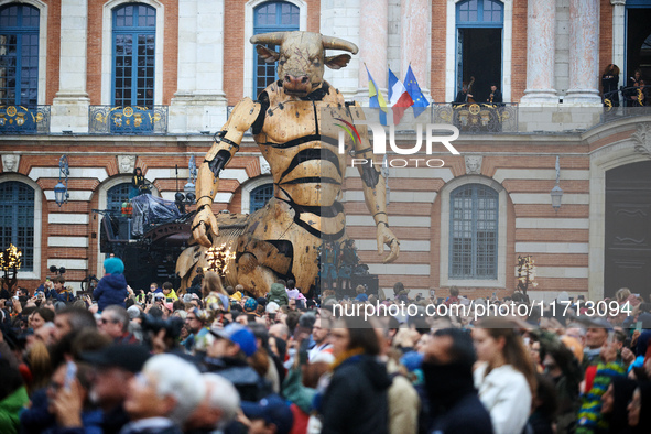 Asterion, the Minotaur, is on the Capitole place in Toulouse. French street show creator Francois Delaroziere, director of the art company '...