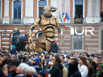 Asterion, the Minotaur, is on the Capitole place in Toulouse. French street show creator Francois Delaroziere, director of the art company '...