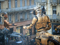 Asterion and Lilith are in the streets of Toulouse. French street show creator Francois Delaroziere, director of the art company 'La Machine...