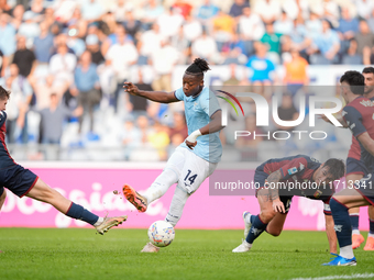 Tijjani Noslin of SS Lazio scores first goal during the Serie A Enilive match between SS Lazio and Genoa CF at Stadio Olimpico on October 27...