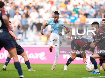 Tijjani Noslin of SS Lazio scores first goal during the Serie A Enilive match between SS Lazio and Genoa CF at Stadio Olimpico on October 27...