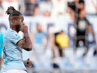 Tijjani Noslin of SS Lazio celebrates after scoring first goal during the Serie A Enilive match between SS Lazio and Genoa CF at Stadio Olim...