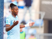 Tijjani Noslin of SS Lazio celebrates after scoring first goal during the Serie A Enilive match between SS Lazio and Genoa CF at Stadio Olim...