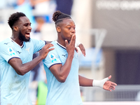 Tijjani Noslin of SS Lazio celebrates after scoring first goal during the Serie A Enilive match between SS Lazio and Genoa CF at Stadio Olim...