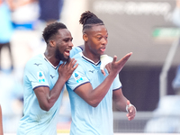 Tijjani Noslin of SS Lazio celebrates after scoring first goal during the Serie A Enilive match between SS Lazio and Genoa CF at Stadio Olim...