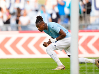 Tijjani Noslin of SS Lazio celebrates after scoring first goal during the Serie A Enilive match between SS Lazio and Genoa CF at Stadio Olim...