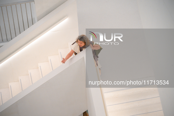 Hungarian artist Katalin Ladik performs during at the opening of the new Museum of Modern Art (Muzeum Sztuki Nowoczesnej) in Warsaw, Poland...