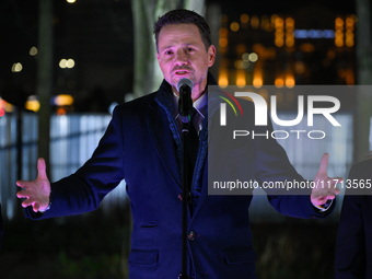 Mayor Rafal Trzaskowski speaks during the official opening at the opening of the new Museum of Modern Art (Muzeum Sztuki Nowoczesnej) in War...