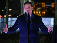 Mayor Rafal Trzaskowski speaks during the official opening at the opening of the new Museum of Modern Art (Muzeum Sztuki Nowoczesnej) in War...