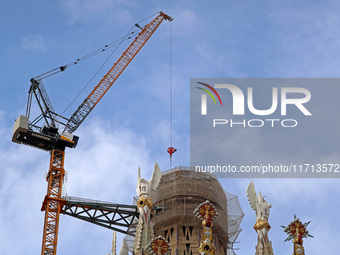 Work continues on the tower of Jesus Christ of the Sagrada Familia, which, when completed, makes the temple the tallest in the world at 172....