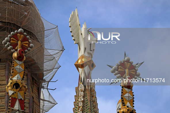 Work continues on the tower of Jesus Christ of the Sagrada Familia, which, when completed, makes the temple the tallest in the world at 172....