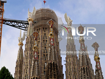 Work continues on the tower of Jesus Christ of the Sagrada Familia, which, when completed, makes the temple the tallest in the world at 172....