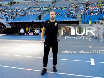 Alberto Gilardino head coach of Genoa CFC looks on during the Serie A Enilive match between SS Lazio and Genoa CF at Stadio Olimpico on Octo...