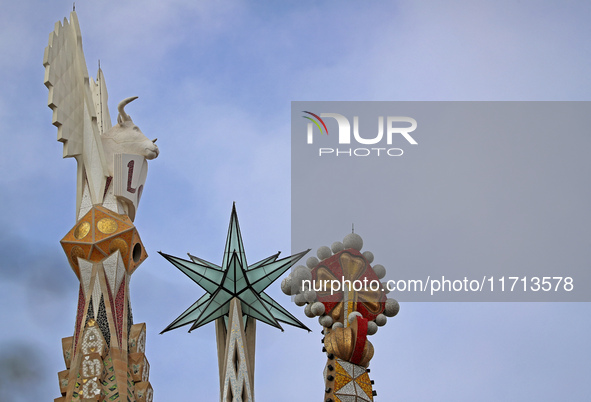 Work continues on the tower of Jesus Christ of the Sagrada Familia, which, when completed, makes the temple the tallest in the world at 172....