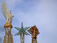 Work continues on the tower of Jesus Christ of the Sagrada Familia, which, when completed, makes the temple the tallest in the world at 172....