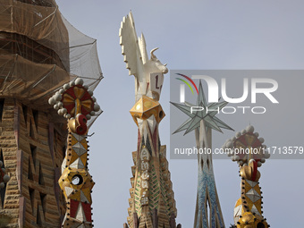 Work continues on the tower of Jesus Christ of the Sagrada Familia, which, when completed, makes the temple the tallest in the world at 172....