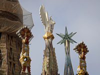 Work continues on the tower of Jesus Christ of the Sagrada Familia, which, when completed, makes the temple the tallest in the world at 172....