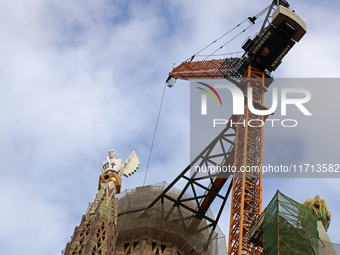 Work continues on the tower of Jesus Christ of the Sagrada Familia, which, when completed, makes the temple the tallest in the world at 172....