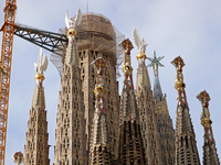 Work continues on the tower of Jesus Christ of the Sagrada Familia, which, when completed, makes the temple the tallest in the world at 172....