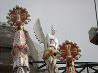 Work continues on the tower of Jesus Christ of the Sagrada Familia, which, when completed, makes the temple the tallest in the world at 172....