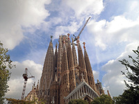 Work continues on the tower of Jesus Christ of the Sagrada Familia, which, when completed, makes the temple the tallest in the world at 172....