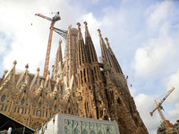 Work continues on the tower of Jesus Christ of the Sagrada Familia, which, when completed, makes the temple the tallest in the world at 172....