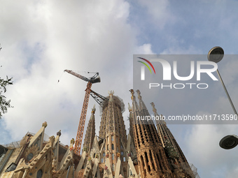 Work continues on the tower of Jesus Christ of the Sagrada Familia, which, when completed, makes the temple the tallest in the world at 172....