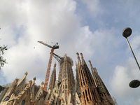 Work continues on the tower of Jesus Christ of the Sagrada Familia, which, when completed, makes the temple the tallest in the world at 172....