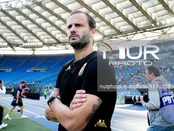 Alberto Gilardino head coach of Genoa CFC looks on during the Serie A Enilive match between SS Lazio and Genoa CF at Stadio Olimpico on Octo...