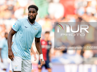 Boulaye Dia of SS Lazio looks on during the Serie A Enilive match between SS Lazio and Genoa CF at Stadio Olimpico on October 27, 2024 in Ro...