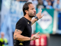 Alberto Gilardino head coach of Genoa CFC gestures during the Serie A Enilive match between SS Lazio and Genoa CF at Stadio Olimpico on Octo...