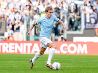 Nicolo' Rovella of SS Lazio in action during the Serie A Enilive match between SS Lazio and Genoa CF at Stadio Olimpico on October 27, 2024...