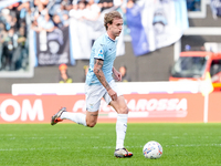 Nicolo' Rovella of SS Lazio in action during the Serie A Enilive match between SS Lazio and Genoa CF at Stadio Olimpico on October 27, 2024...