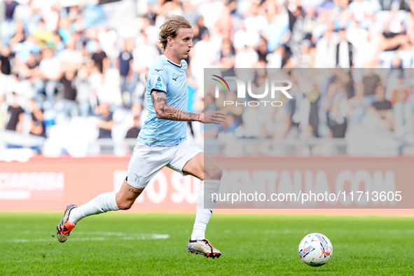 Nicolo' Rovella of SS Lazio during the Serie A Enilive match between SS Lazio and Genoa CF at Stadio Olimpico on October 27, 2024 in Rome, I...