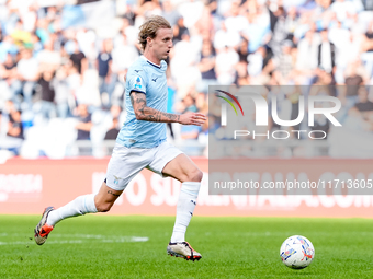 Nicolo' Rovella of SS Lazio during the Serie A Enilive match between SS Lazio and Genoa CF at Stadio Olimpico on October 27, 2024 in Rome, I...