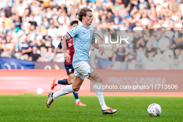 Nicolo' Rovella of SS Lazio during the Serie A Enilive match between SS Lazio and Genoa CF at Stadio Olimpico on October 27, 2024 in Rome, I...