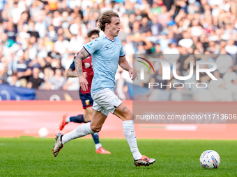 Nicolo' Rovella of SS Lazio during the Serie A Enilive match between SS Lazio and Genoa CF at Stadio Olimpico on October 27, 2024 in Rome, I...