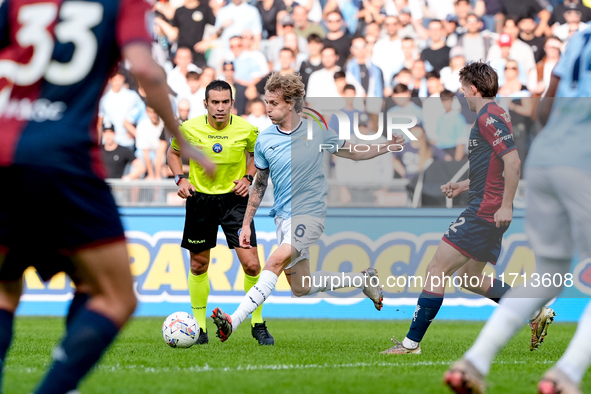 Nicolo' Rovella of SS Lazio during the Serie A Enilive match between SS Lazio and Genoa CF at Stadio Olimpico on October 27, 2024 in Rome, I...