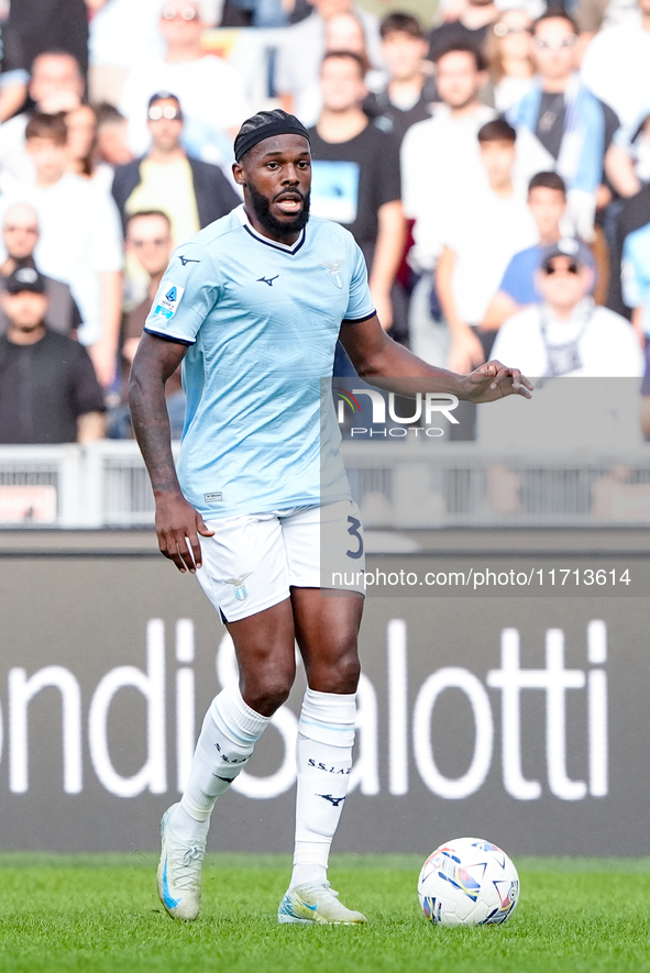 Nuno Tavares of SS Lazio during the Serie A Enilive match between SS Lazio and Genoa CF at Stadio Olimpico on October 27, 2024 in Rome, Ital...