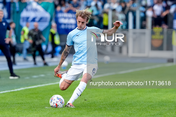 Nicolo' Rovella of SS Lazio during the Serie A Enilive match between SS Lazio and Genoa CF at Stadio Olimpico on October 27, 2024 in Rome, I...