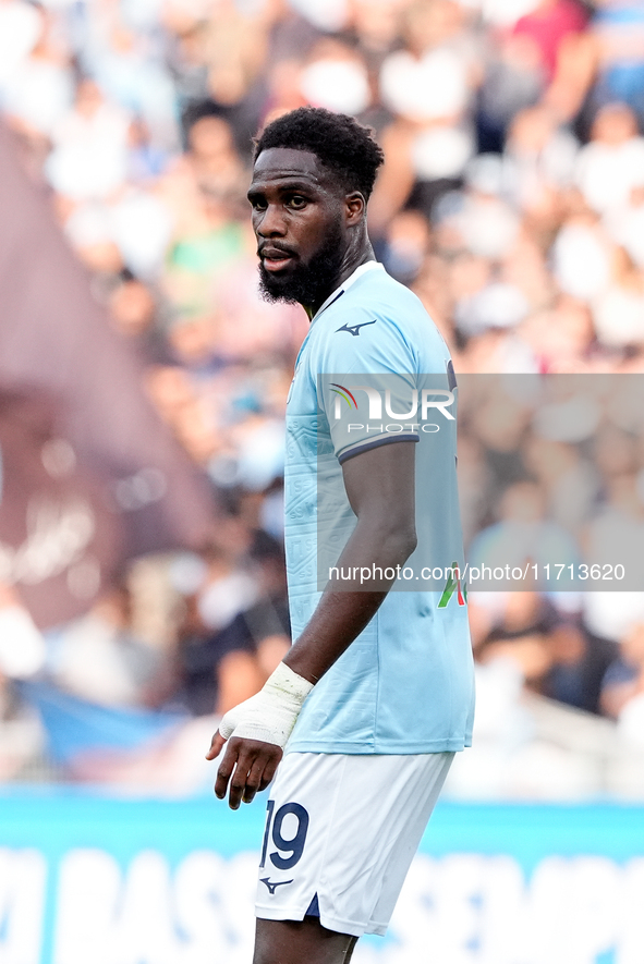 Boulaye Dia of SS Lazio looks on during the Serie A Enilive match between SS Lazio and Genoa CF at Stadio Olimpico on October 27, 2024 in Ro...