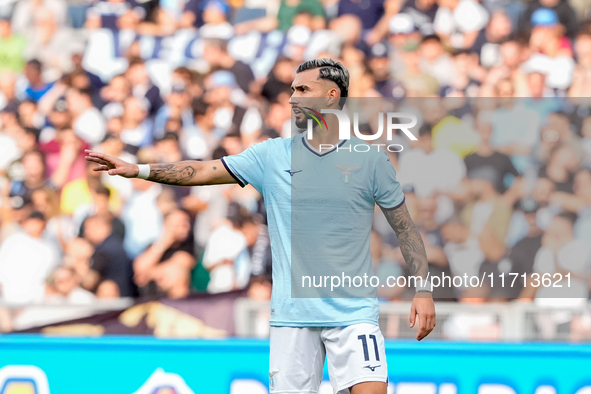 Taty Castellanos of SS Lazio gestures during the Serie A Enilive match between SS Lazio and Genoa CF at Stadio Olimpico on October 27, 2024...