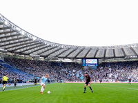 Gustav Isaksen of SS Lazio and Alan Matturro of Genoa CFC compete for the ball during the Serie A Enilive match between SS Lazio and Genoa C...